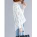 Women Casual Stripe V-neck Long Sleeve Irregular Blouse