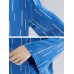 Women Casual Stripe V-neck Long Sleeve Irregular Blouse