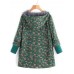 Floral Print Women Hooded Fleece Long Sleeve Autumn Winter Coats