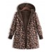 Floral Print Women Hooded Fleece Long Sleeve Autumn Winter Coats