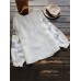 Vintage Embroidery O-neck Loose Linen Cotton Long Sleeve Blouse