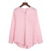 S-5XL Casual Women Cotton Solid Color Long Sleeve Blouse