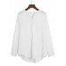 S-5XL Casual Women Cotton Solid Color Long Sleeve Blouse