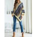 Autumn Winter Patchwork Clock Knit Pullover Tassel Sweater Coats