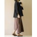 S-5XL Women Casual Loose Cotton Solid Color Long Sleeve Cardigans