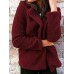 Women Winter Long Sleeve Fluffy Warm Pure Color Coats Overcoat