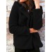 Women Winter Long Sleeve Fluffy Warm Pure Color Coats Overcoat