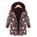 S-5XL Women Winter Hooded Polka Dot Printed Vintage Outwears Coats