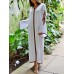 Retro Women Loose Folk Style V-Neck Long Sleeve Maxi Dress