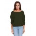 Sexy Women Solid Color Back V-Neck Cross Knit Blouse