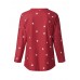 Women Long Sleeve Star Print O-neck Loose Casual Blouse